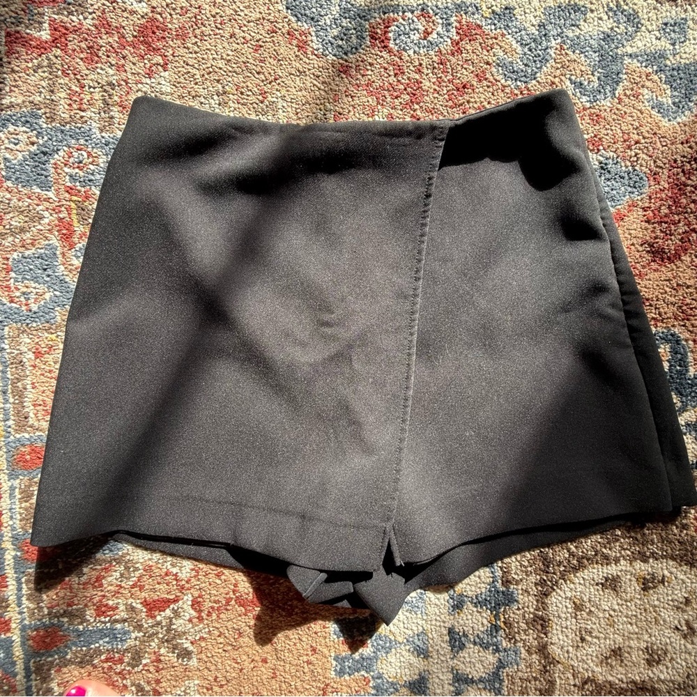 Zara Black Women's Wrap Skort, Black, Size Medium
